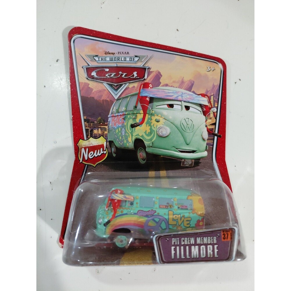 NIP Mattel 1:55 DieCast Disney World of Cars Filmore Pit Crew Volkswagen Bus